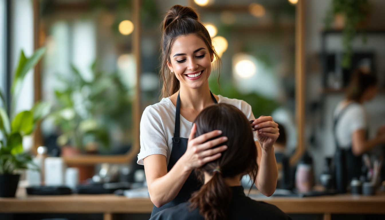 A Melbourne salon owner looking after a client who found her through Google Ads