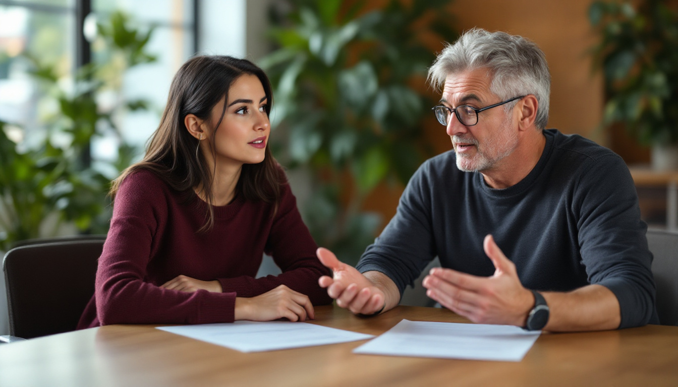 A digital marketing specialist reviewing ad performance with a small-business owner