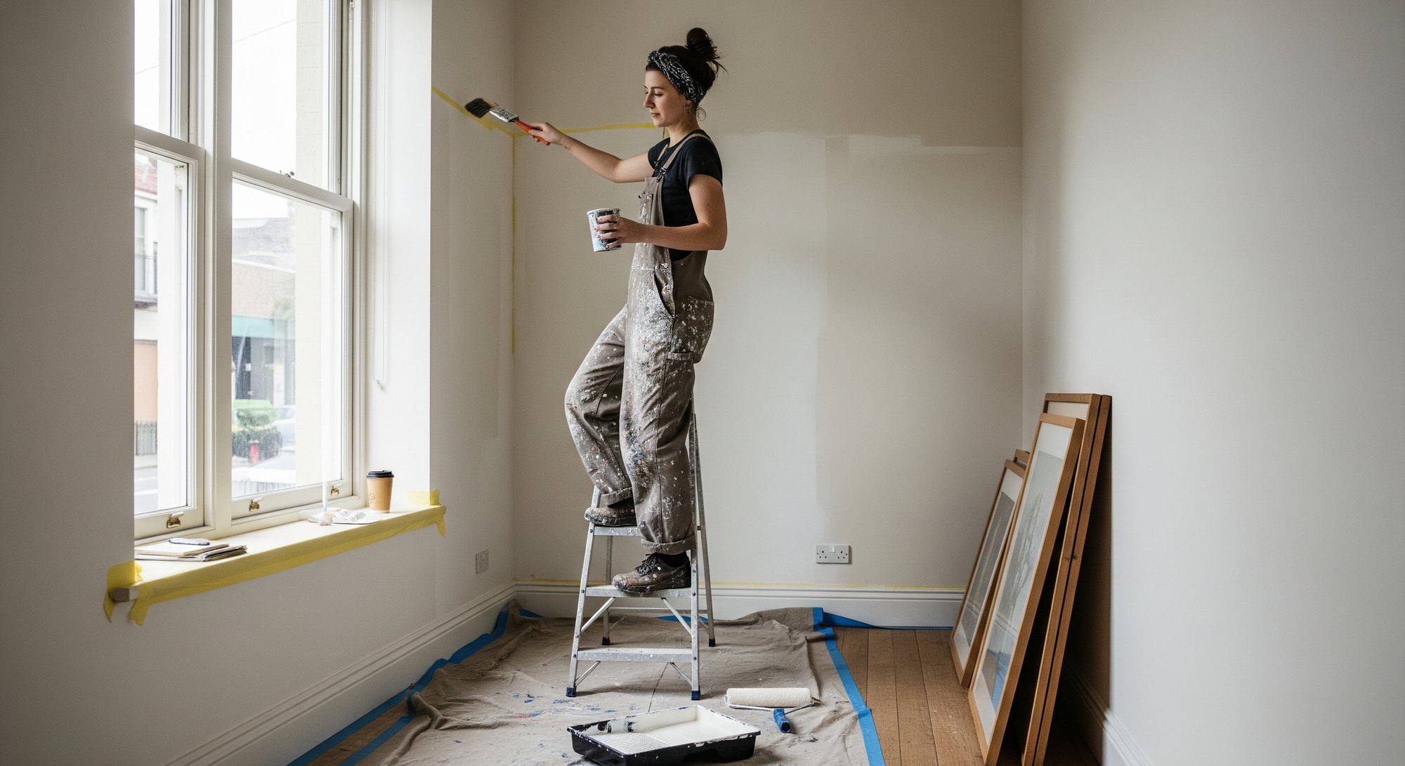 A Melbourne studio owner repainting the office