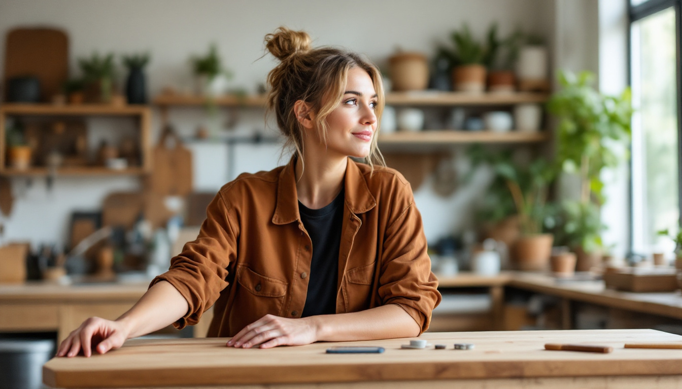 A Melbourne small-business owner weighing up SEO and Google Ads at her workbench