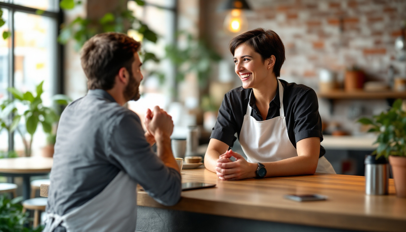 A Melbourne small-business owner happily connecting with customers through simple social posts
