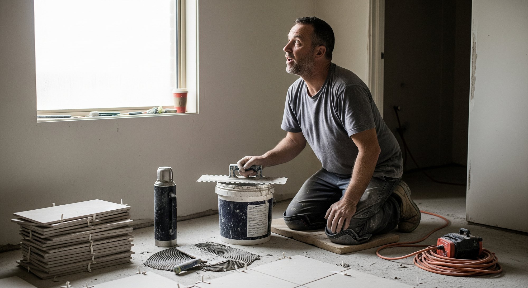 A Melbourne electrician fitting a downlight on a job booked through his website