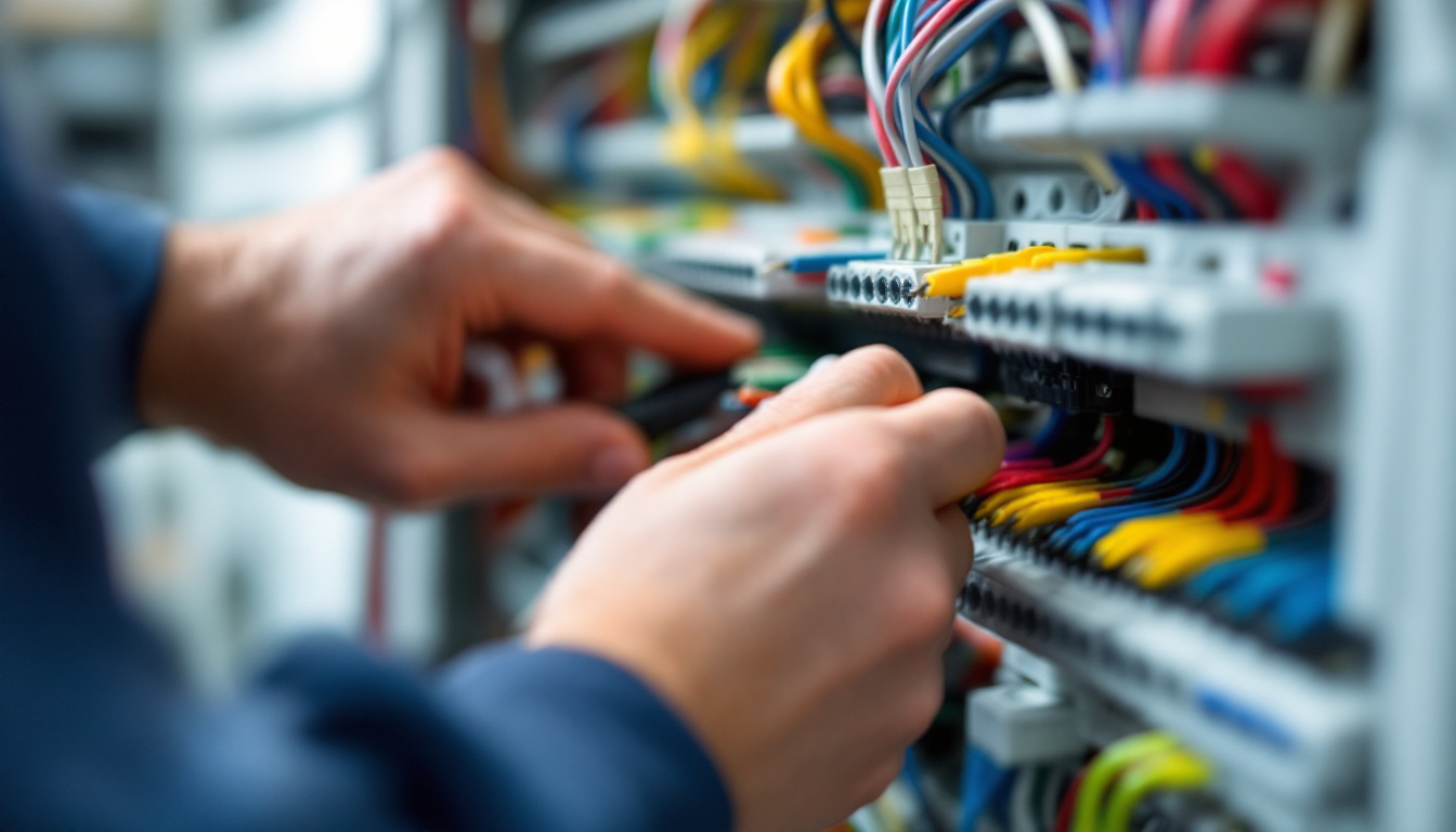 Close-up of a Melbourne electrician's tidy, professional workmanship on a job