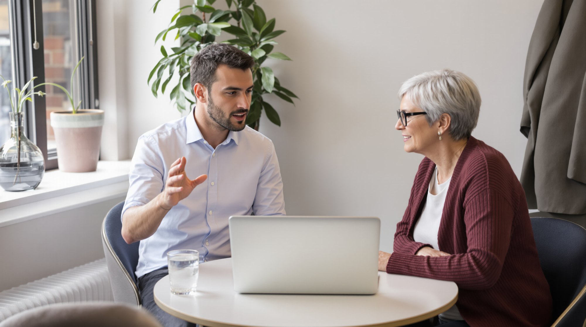 A Melbourne business owner having her monthly marketing report explained to her