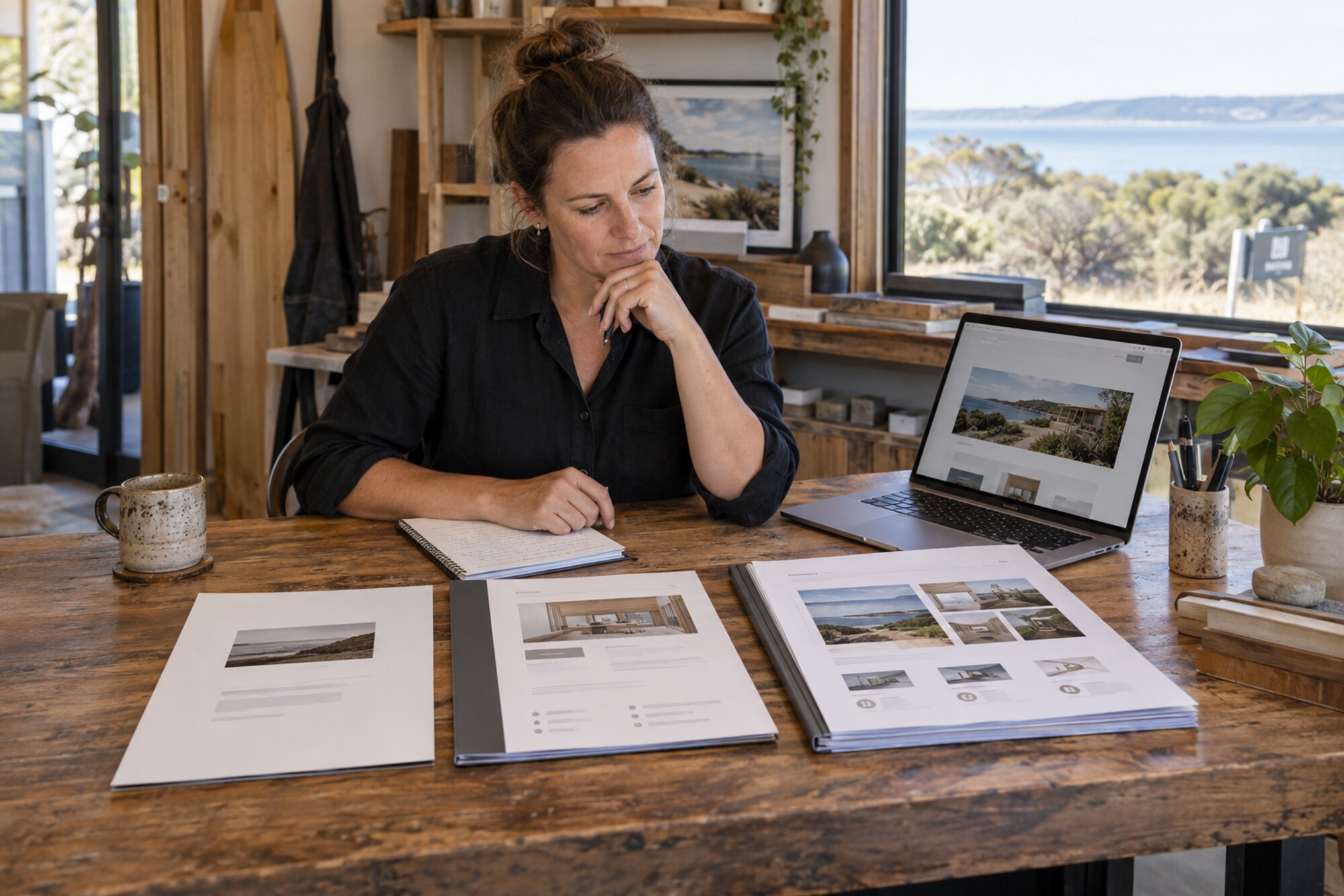 A Mornington Peninsula business owner comparing three website proposals with different scopes
